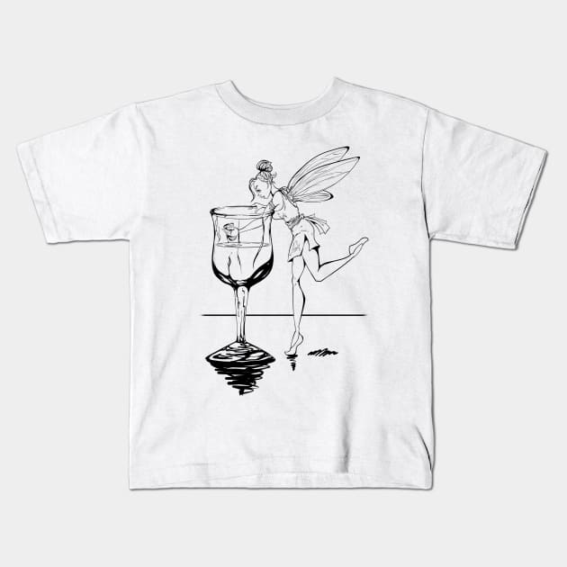 Wine Faerie Kids T-Shirt by TheHaloEquation